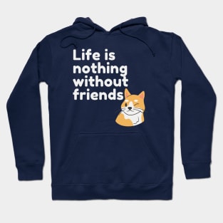 Life Is Nothing Without Friends Cute Cat Design Hoodie